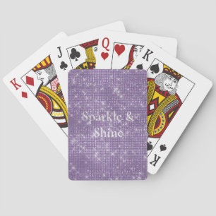 Girly Purple Glitzy Sparkle Playing Cards