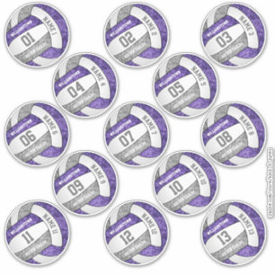 girly purple grey volleyball custom players names