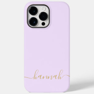 Girly Purple Monogram Modern Script Personalised Case-Mate iPhone 14 Pro Max Case