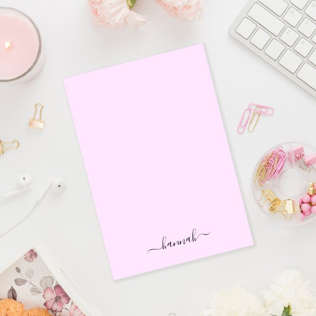 Girly Purple Monogram Modern Script Personalised Post-it Notes (Creator Uploaded)