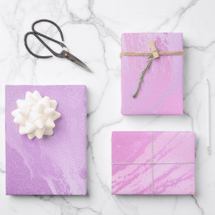 Girly Purple Pink Abstract Wrapping Paper Sheet