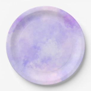 Girly Purple Pink Tie Dye Paper Plate