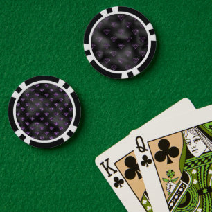 Girly Purple Sparkle Glitzy Black Diamonds Poker Chips