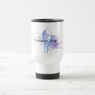 Girly Purple Sparkle Unicorn Travel Mug