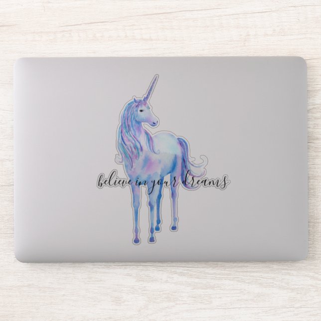 Girly Purple Unicorn Dream Inspirational Quote (Computer)