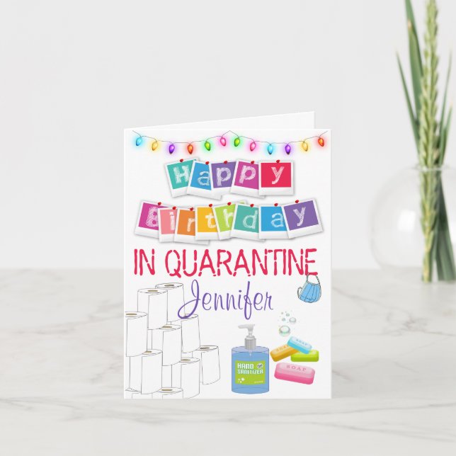 Girly Quarantine Birthday Card (Front)