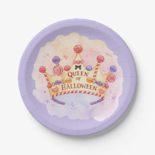 Girly Queen of Halloween Paper Plate