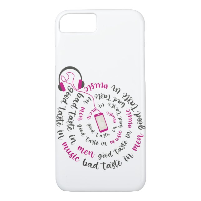 Girly quote Good taste in music bad taste in men Case-Mate iPhone Case (Back)