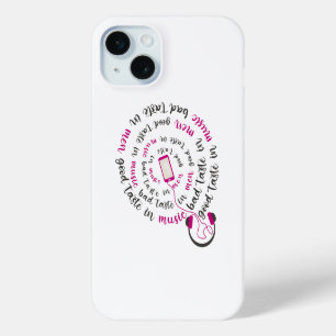 Girly quote Good taste in music bad taste in men iPhone 15 Mini Case