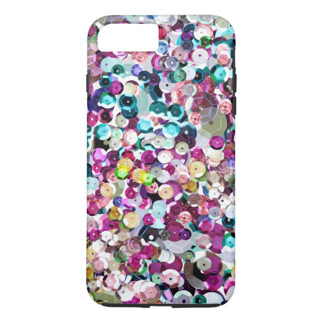 Girly Rainbow Faux Sequins Bling Case-Mate iPhone Case (Back)
