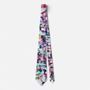 Girly Rainbow Faux Sequins Bling Tie