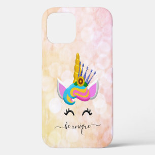 Girly Rainbow Unicorn Be Unique iPhone 12 Case