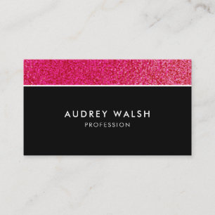 Girly Raspberry black glitter luxury professional Business Card