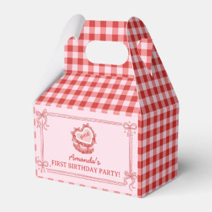 Girly Red and Pink Bow Cake Birthday Favour Box