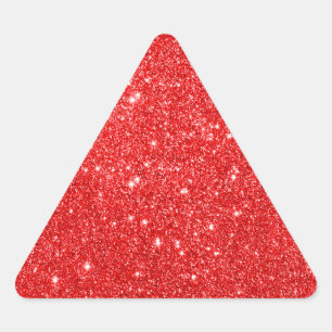 Girly red glitter triangle sticker