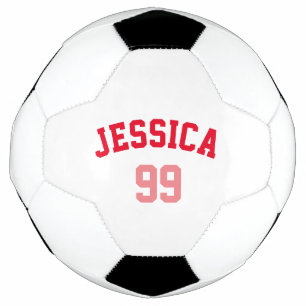 Girly Red Pink Name Number Minimalistic Football