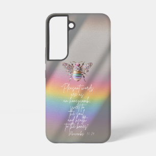 Girly Religious Rainbow Photograph Pastel Bee Samsung Galaxy Case