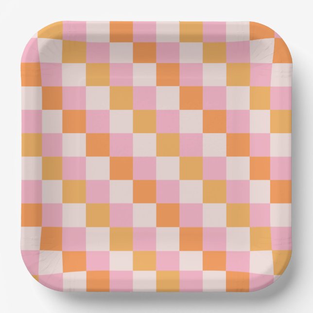 Girly Retro Fall Party Plates (Front)