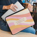 Girly Retro Vintage Wave Abstract Trendy Feminine Laptop Sleeve<br><div class="desc">Girly Retro Vintage Wave Personalised Name Laptop Sleeves features a retro wave in shades of pink,  orange and white with an overlay of your personalised name. Perfect gift for her for Christmas,  birthday,  holidays,  school,  work,  college and more. Designed by © Evco Studio www.zazzle.com/store/evcostudio</div>