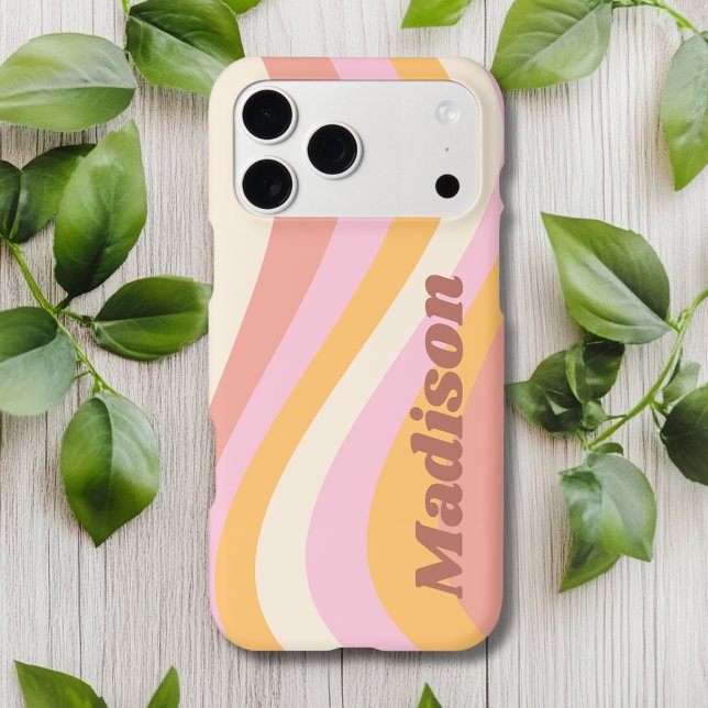 Girly Retro Vintage Wave Personalized Name Case-Ma (Creator Uploaded)