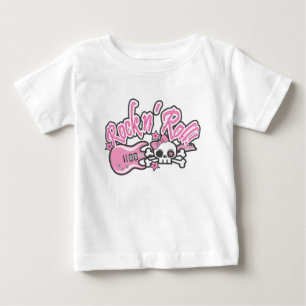 Girly Rock n' Roll Skull Baby T-Shirt