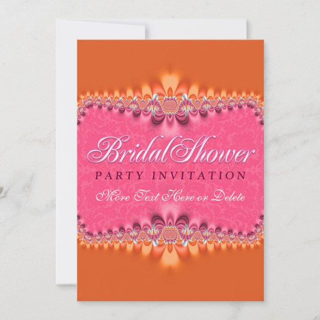 Girly Romance Pink Bridal Shower Party Invitation (Front)