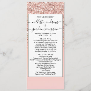 Girly Rose Gold Confetti Pink Gradient Ombre Programme