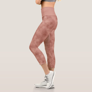 Girly Rose Gold Glitter Capri Leggings