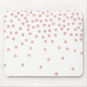 girly rose gold glitter confetti polka dots mouse mat