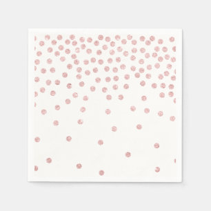 girly rose gold glitter confetti polka dots napkin