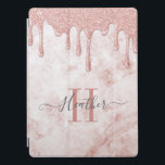 Girly Rose Gold Glitter Drips iPad Pro Cover<br><div class="desc">This personalised girly Ipad cover has grey text on a beautiful rose gold blush pink marble background.  Customise the Ipad cover with the name of your choice to make someone feel extra special. Makes a fun gift for birthdays or for Christmas,  or anytime. Designed for you by Blackberry Boulevard.</div>