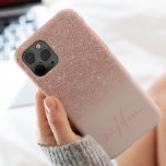 Girly rose gold glitter ombre sparkles monogrammed Case-Mate iPhone case<br><div class="desc">Girly rose gold glitter ombre sparkles monogrammed</div>