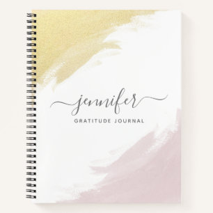 Girly Rose Gold Monogram Personalised Notebook