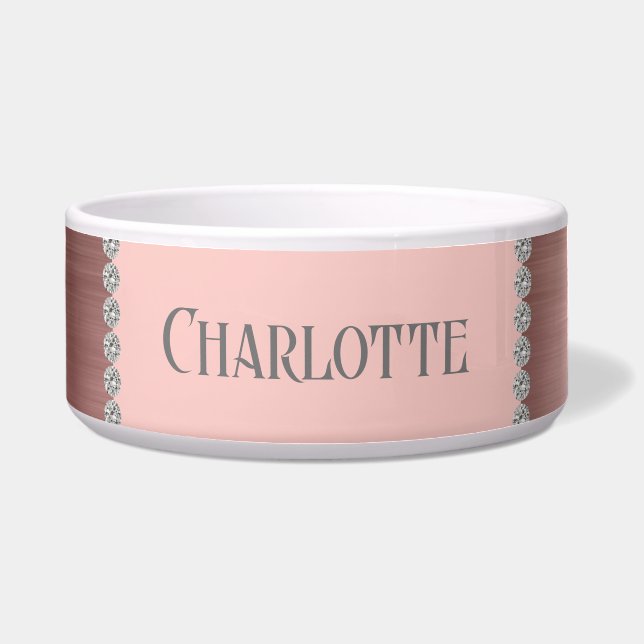Girly Rose Gold Personalised Dog Cat Pet (Front)