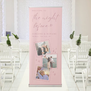Girly Rose Gold Rehearsal Dinner Welcome Retractable Banner