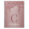 Girly Rose Gold Sparkle Glitter Drips Monogram