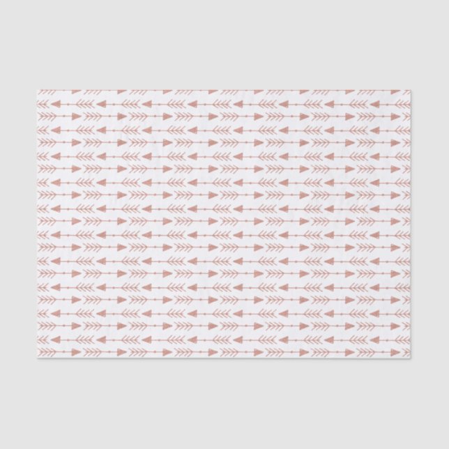 Girly Rose Gold Tribal Arrows | Bohemian Tissue Paper (Front)