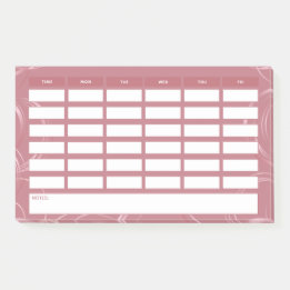 Girly Rose Gold Weekly School Schedule  Post-it Notes