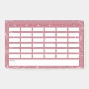Girly Rose Gold Weekly School Schedule  Post-it Notes