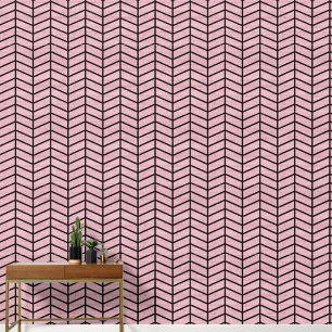 Girly Rustic Pink Chevron Wallpaper
