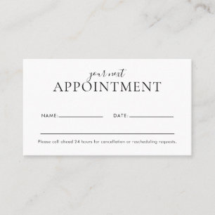 Girly Scannable QR Code White Appointment Card