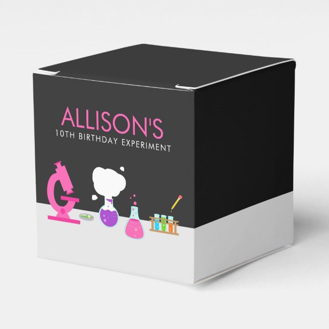 Girly Science Party Favour Box (Front Side)