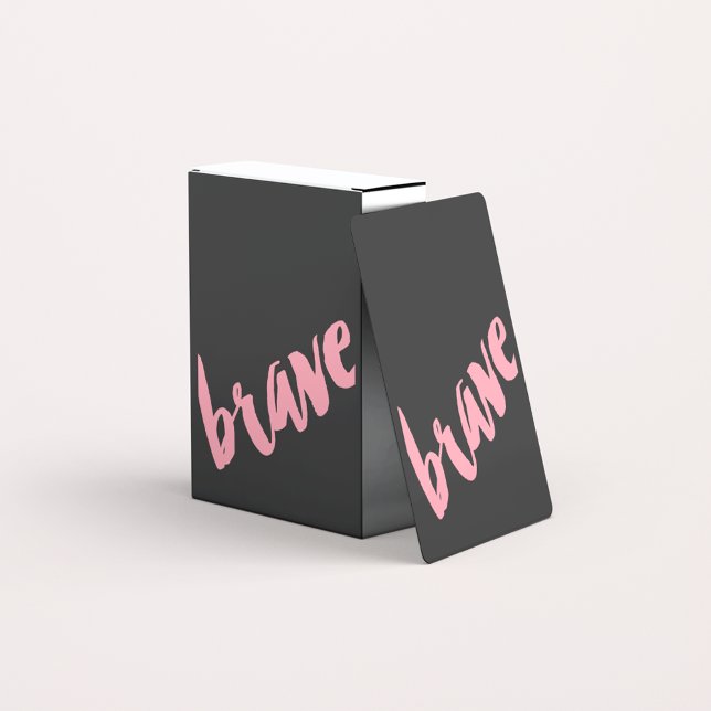Girly Script Brave | Pink Black Playing Cards (Creator Uploaded)