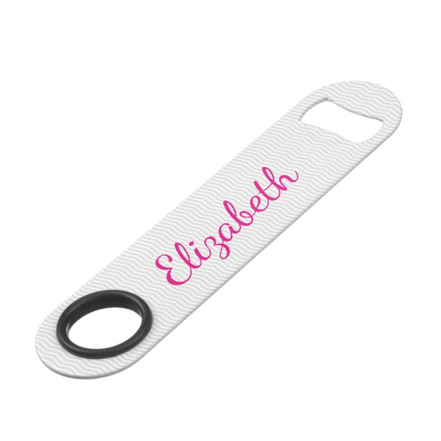 Girly Script Name with Classic Grey Chevron (Front Angled)