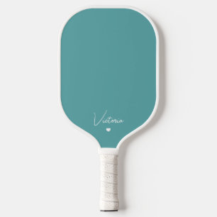Girly Script Personalised Name and Heart Picklebal Pickleball Paddle