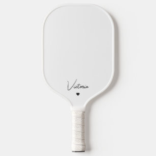 Girly Script Personalised Name and Heart Pickleball Paddle