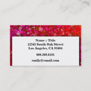 Girly Sequin Rhinestone Glitter Bling Professional Business Card