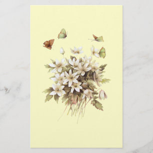 Girly shabby chic French Country floral wildflower Stationery