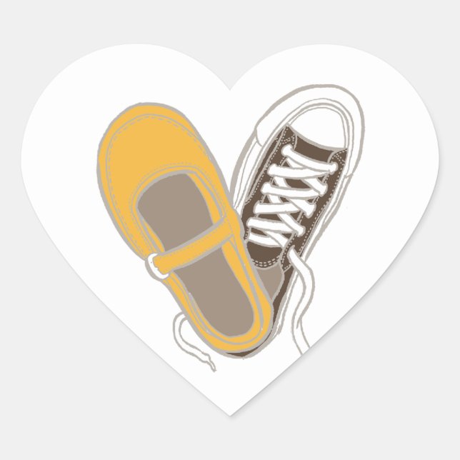 Girly Shoes & Sneakers Heart Wedding Heart Sticker (Front)