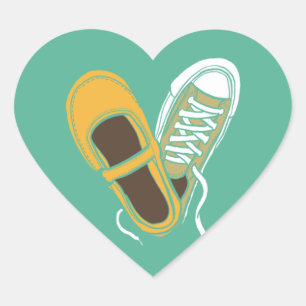 Girly Shoes & Sneakers Heart Wedding (Mint) Heart Sticker